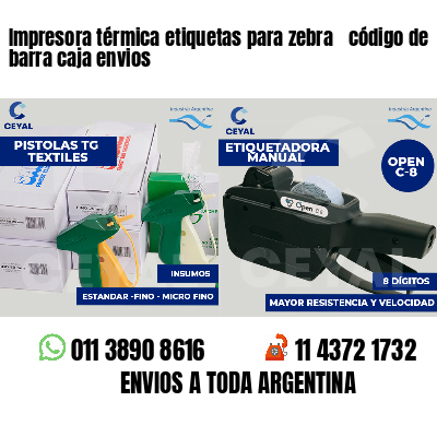 Impresora térmica etiquetas para zebra  código de barra caja envios